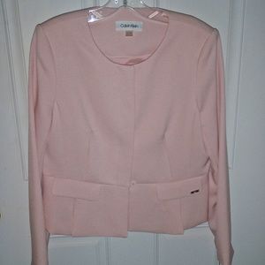 Calvin Klein women's pink lined suit jacket size 14P~ NWT